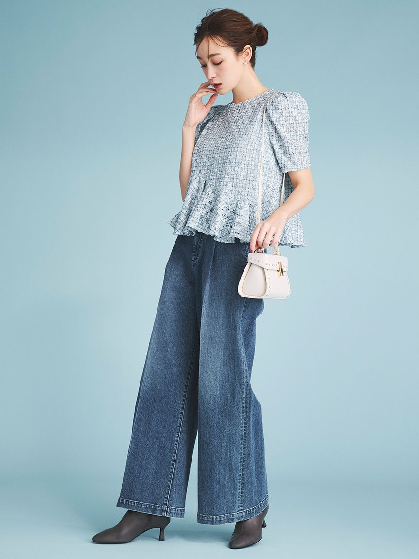 CELFORD「ブラッシュドレースペプラムトップス」|Tシャツ・カットソー|