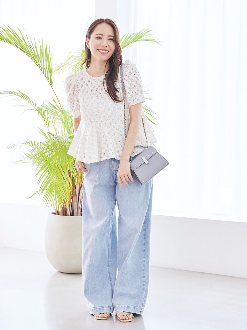 CELFORD「ブラッシュドレースペプラムトップス」|Tシャツ・カットソー|