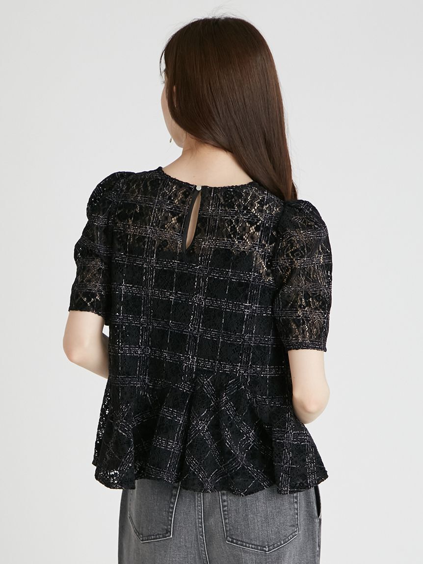 CELFORD「ブラッシュドレースペプラムトップス」|Tシャツ・カットソー|