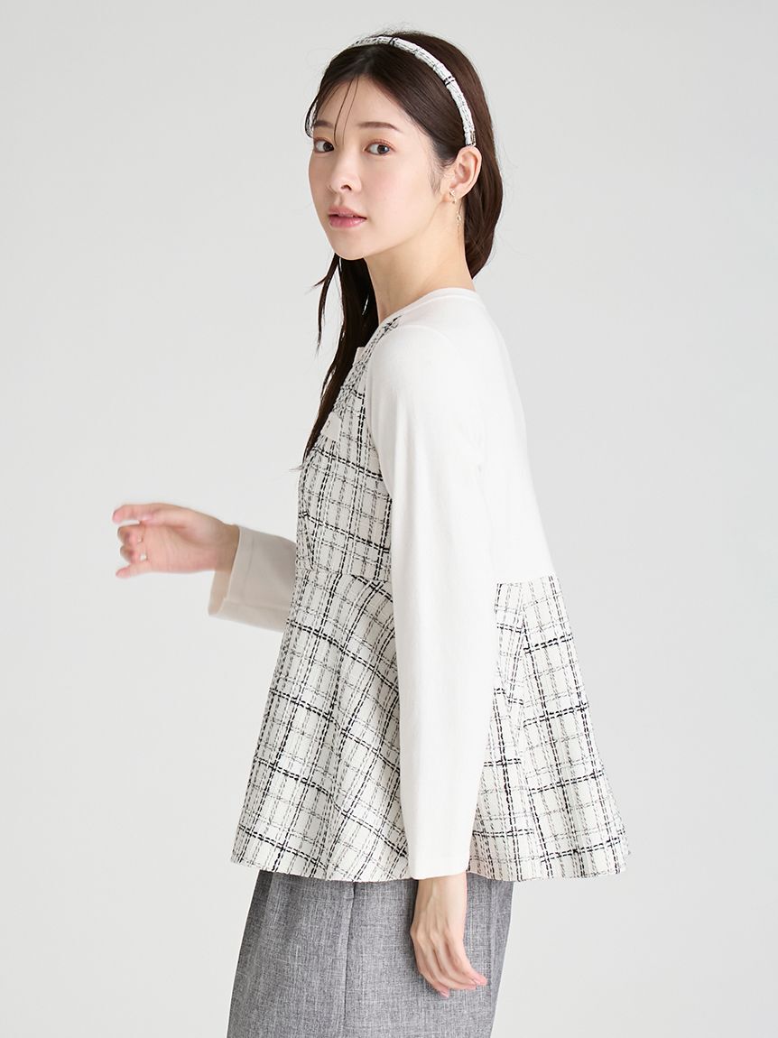 CELFORD「ツイードペプラムカーディガン」|カーディガン|