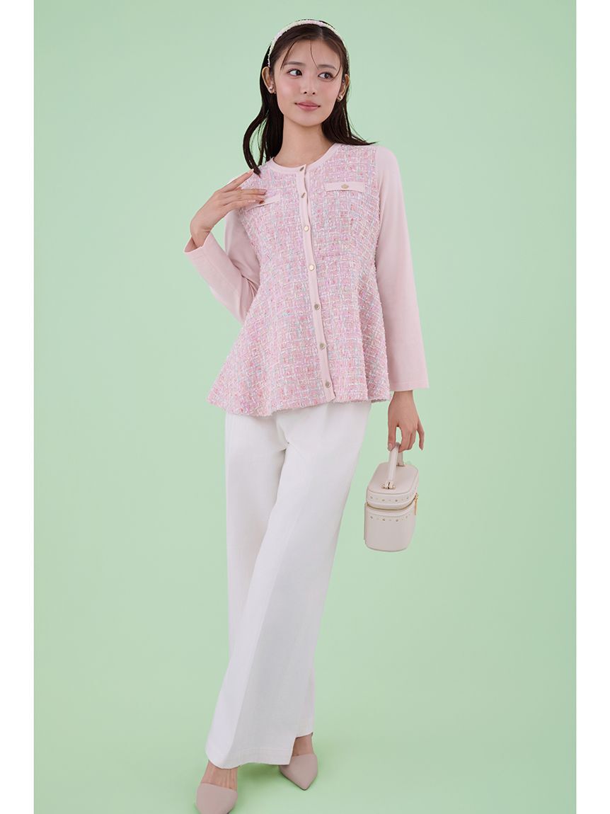 CELFORD「ツイードペプラムカーディガン」|カーディガン|