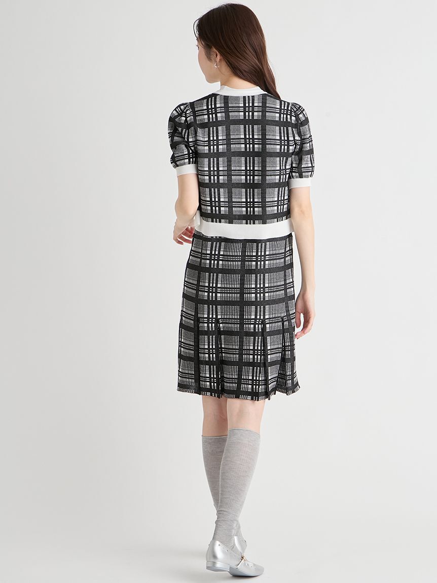 CELFORD「【洗える】【WEB限定カラー】チェックジャカードミニニットワンピースセット」|ワンピース|