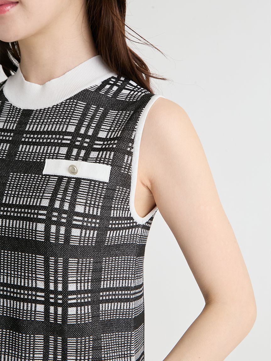 CELFORD「【洗える】【WEB限定カラー】チェックジャカードミニニットワンピースセット」|ワンピース|