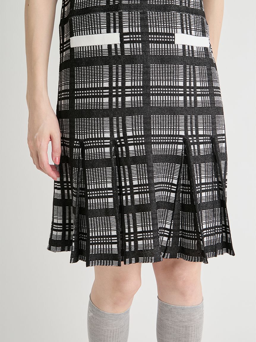 CELFORD「【洗える】【WEB限定カラー】チェックジャカードミニニットワンピースセット」|ワンピース|