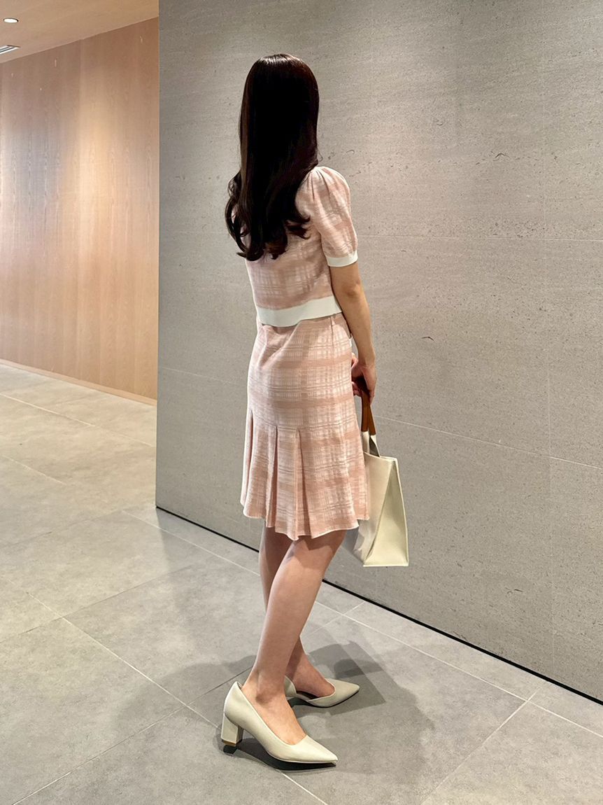 CELFORD「【洗える】【WEB限定カラー】チェックジャカードミニニットワンピースセット」|ワンピース|