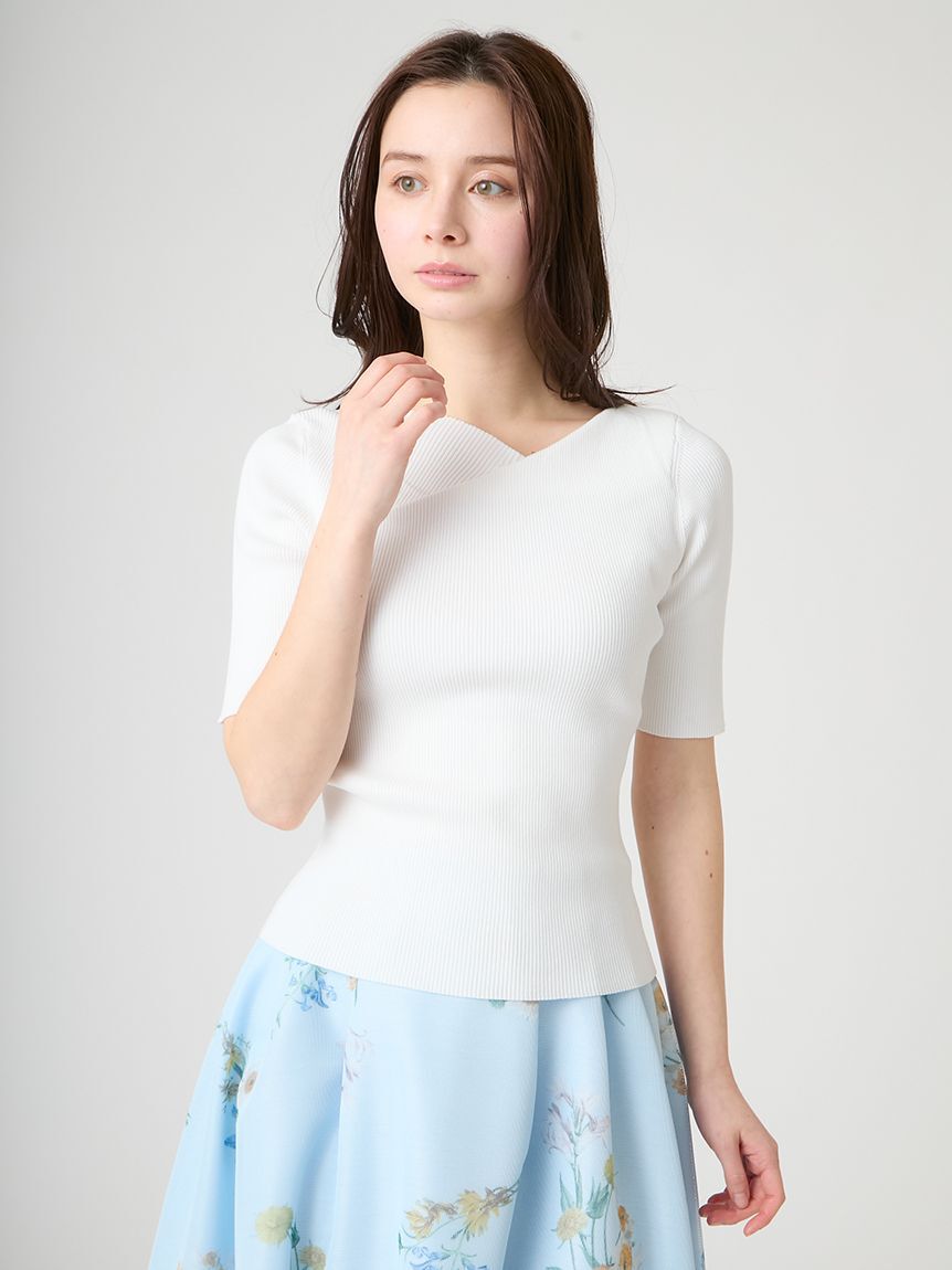 CELFORD「【洗える】デコルテデザインニットプルオーバー」|ニット・セーター|