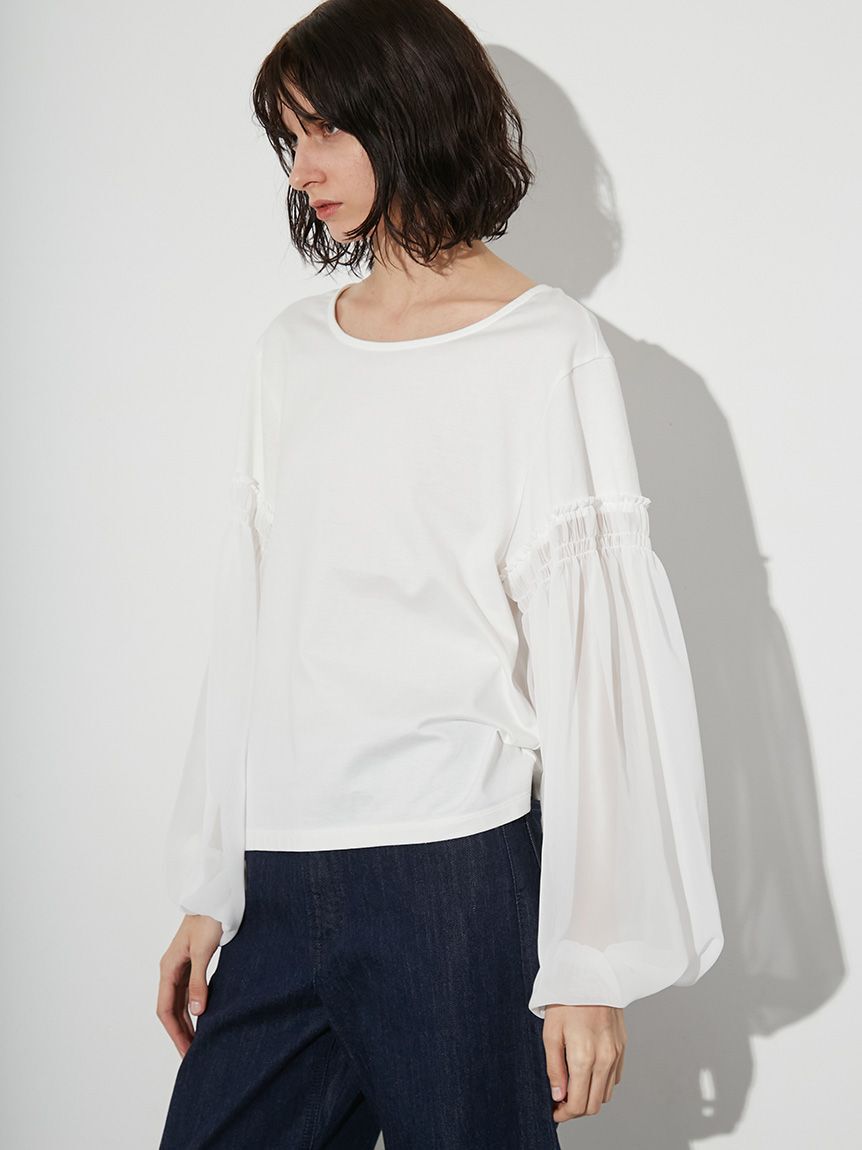 styling/「シフォンスリーブトップス」|Tシャツ・カットソー|