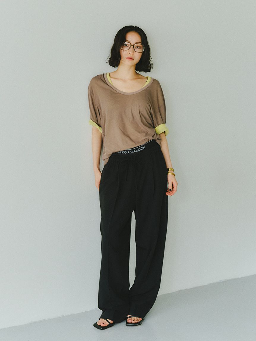 styling/「ドローストリングバレルパンツ」|チノ|BLK