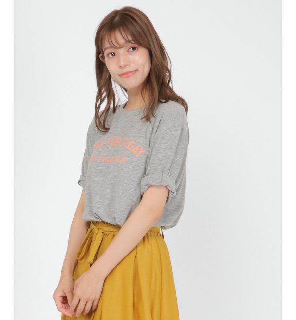 ikka「快適5分袖プリントT」|その他|グレイ