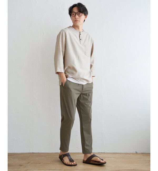 ikka「【イージーケア／吸水速乾】7分ヘンリーシャツTインナーセット【2点セット】」|シャツ・ブラウス|