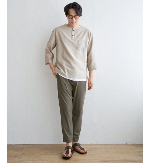 ikka「【イージーケア／吸水速乾】7分ヘンリーシャツTインナーセット【2点セット】」|シャツ・ブラウス|