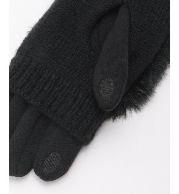 ikka「3WAYファー&ニットグローブ」|手袋|