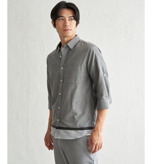 ikka「オックス袖2way裾切り替えシャツ」|シャツ・ブラウス|