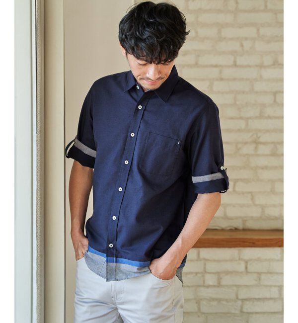 ikka「オックス袖2way裾切り替えシャツ」|シャツ・ブラウス|