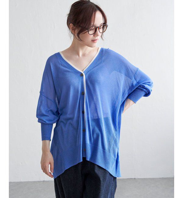 Lbc with Life「RN Vネックミドルカーディガン」|カーディガン|ブルー