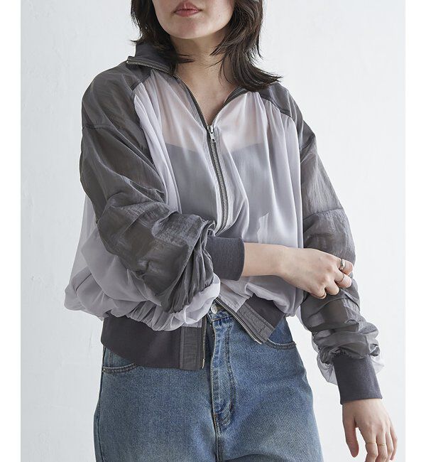 VENCE share style「シアータフタシャーリングブルゾン」|ブルゾン・スタジャン|