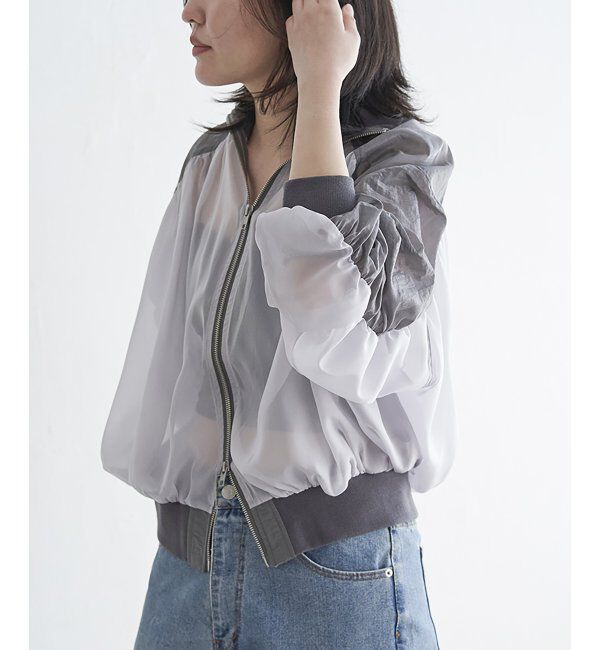 VENCE share style「シアータフタシャーリングブルゾン」|ブルゾン・スタジャン|