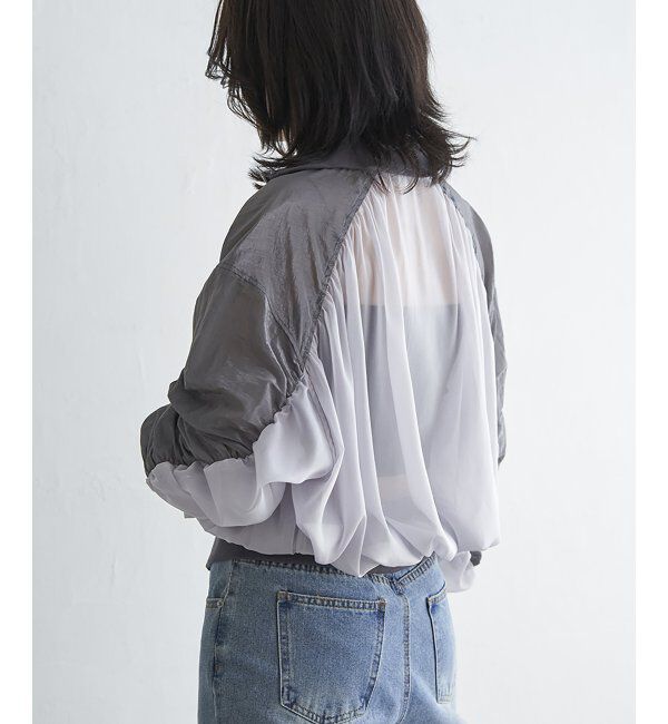 VENCE share style「シアータフタシャーリングブルゾン」|ブルゾン・スタジャン|