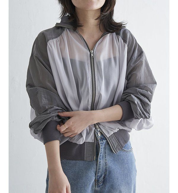 VENCE share style「シアータフタシャーリングブルゾン」|ブルゾン・スタジャン|