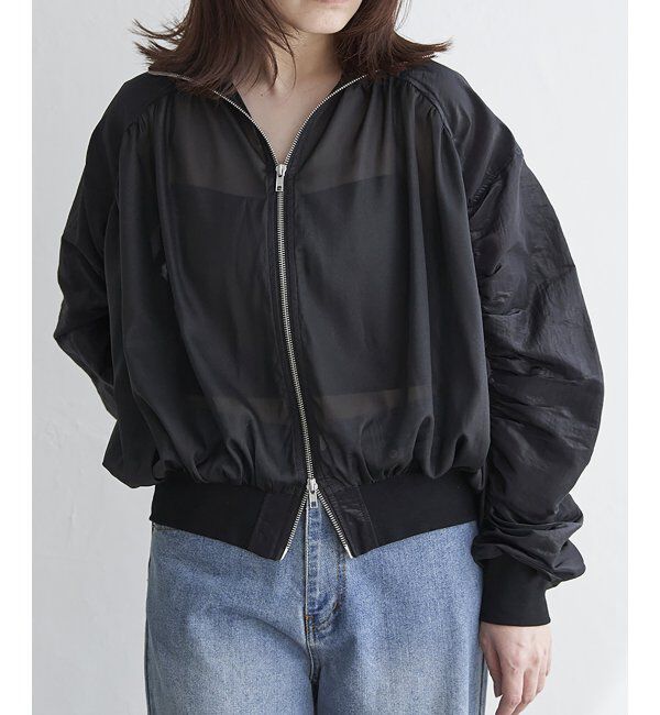VENCE share style「シアータフタシャーリングブルゾン」|ブルゾン・スタジャン|