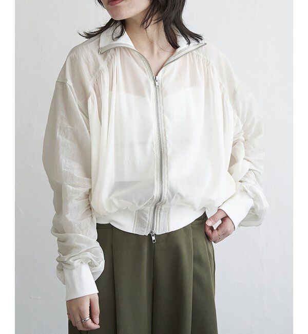 VENCE share style「シアータフタシャーリングブルゾン」|ブルゾン・スタジャン|アイボリー