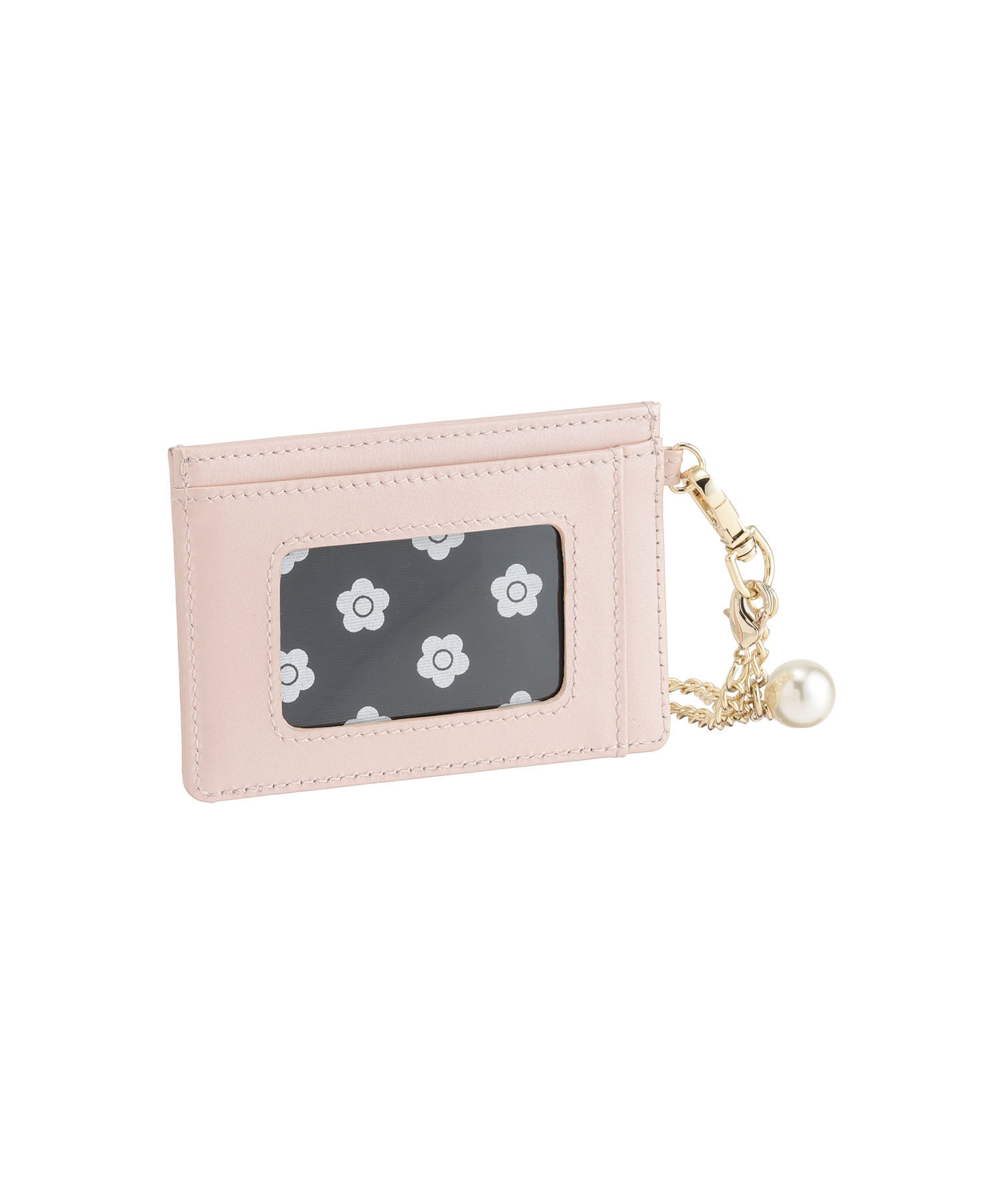 MARY QUANT「エンボスデイジーパール シングルパスケース」|定期入れ|