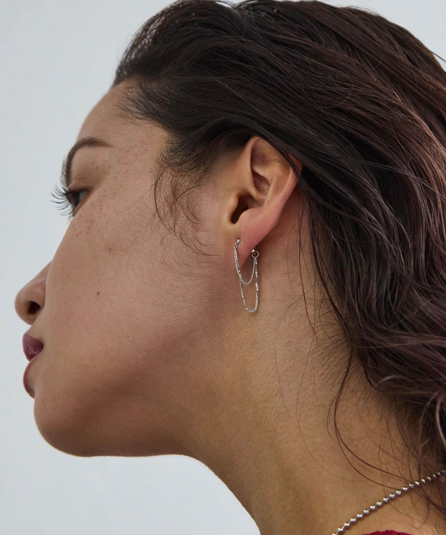 JUPITER「【SV】チェーンフープピアス」|ピアス|