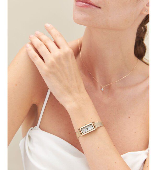 ete「レクタングルフェイス メッシュベルト ウォッチ」|腕時計|