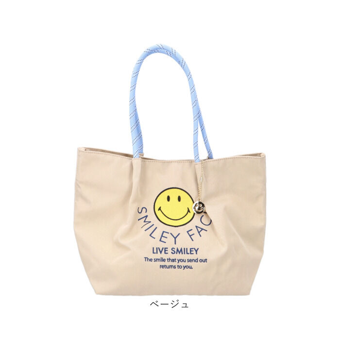 BACKYARD FAMILY「SMILEY FACE スマイリーフェイス トート 刺? 通販 トートバッグ トートバック 手提げ」|トートバッグ|