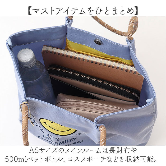 BACKYARD FAMILY「SMILEY FACE スマイリーフェイス トート 刺? 通販 トートバッグ トートバック 手提げ」|トートバッグ|