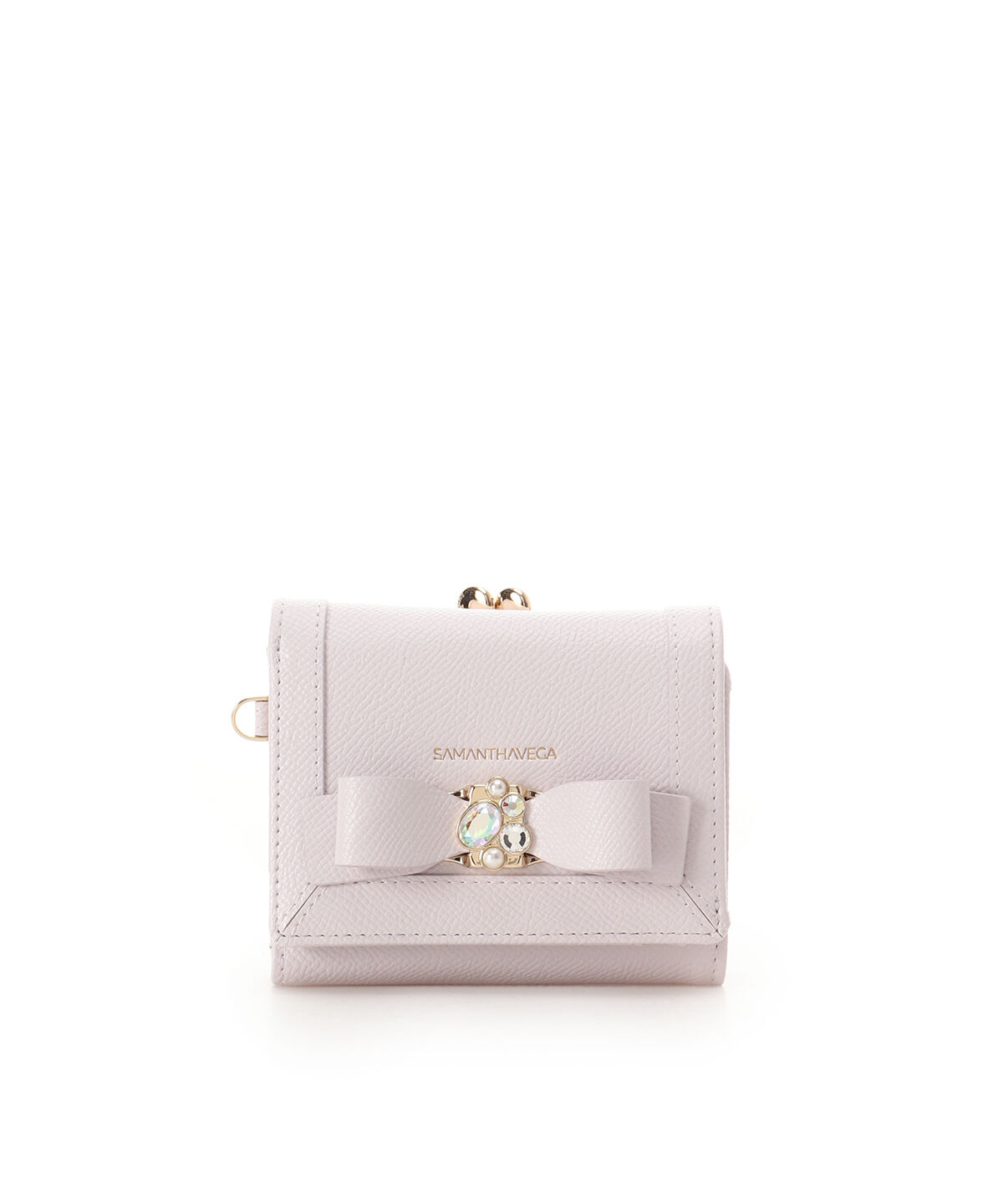 Samantha Vega「バイカラージュエルリボン折財布」|財布|ラベンダー