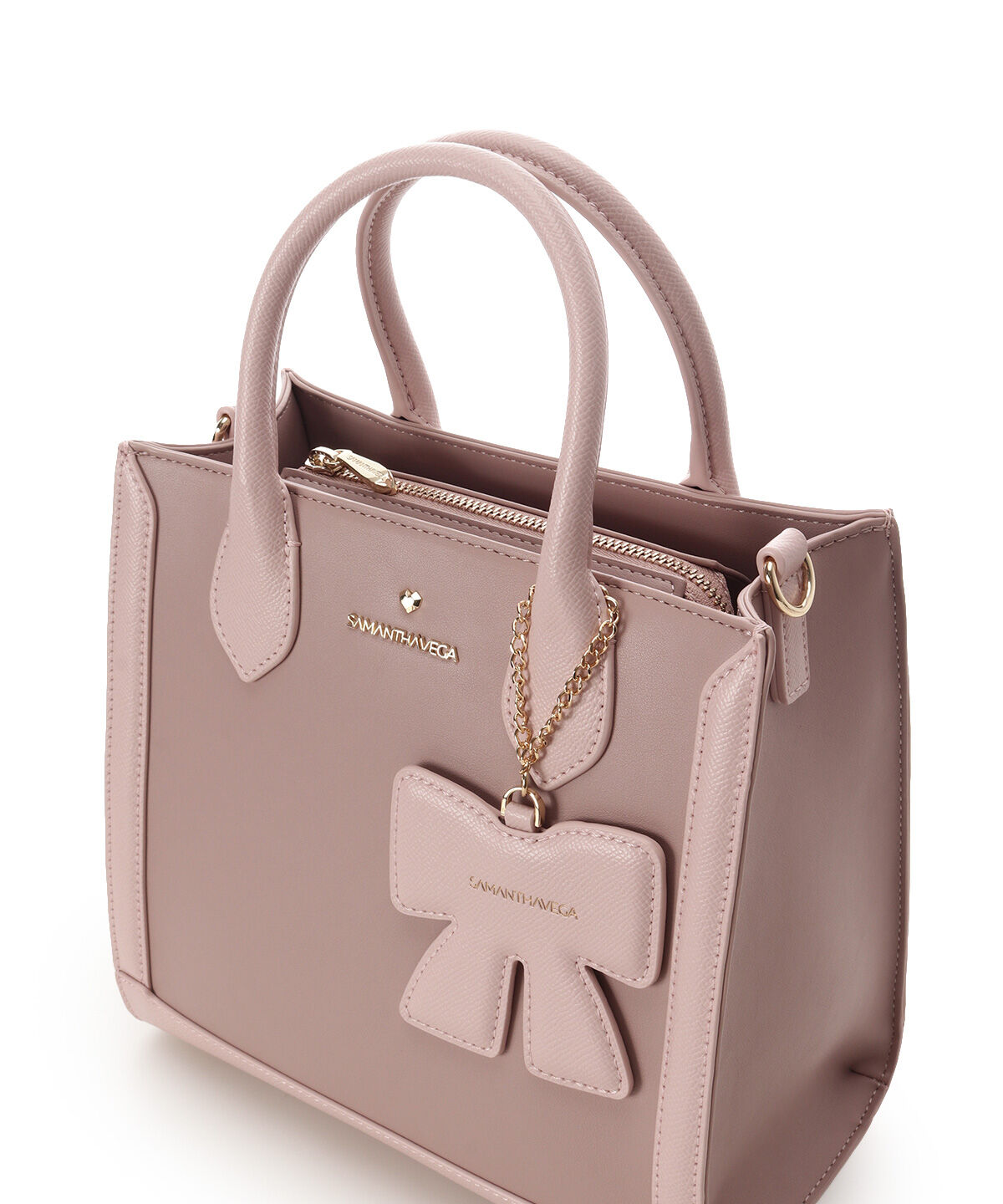 Samantha Vega「リボンチャーム付きスクエアバッグ」|ハンドバッグ|