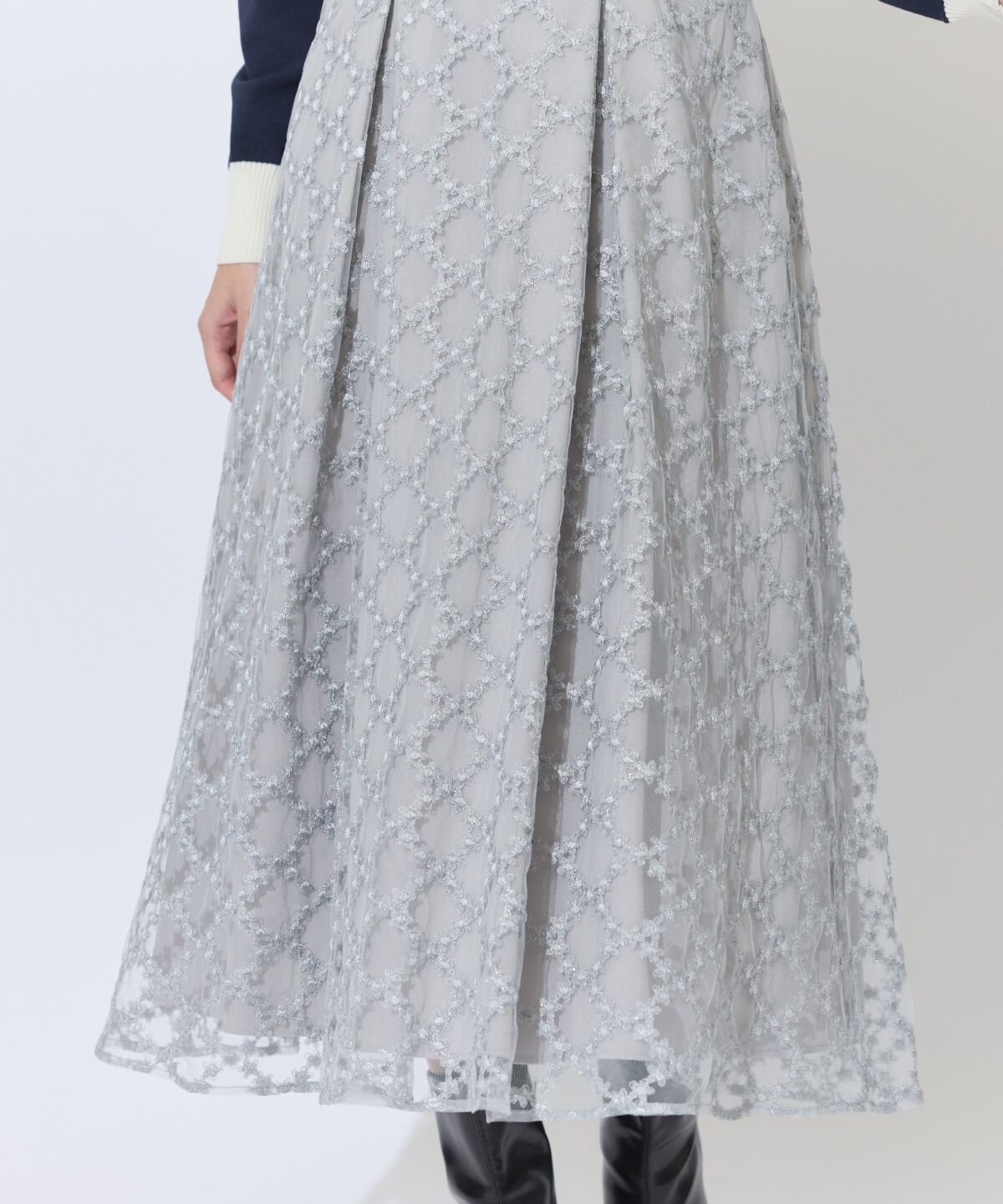 アンドクチュール「ダイヤチュールタックフレアスカート」|フレア|