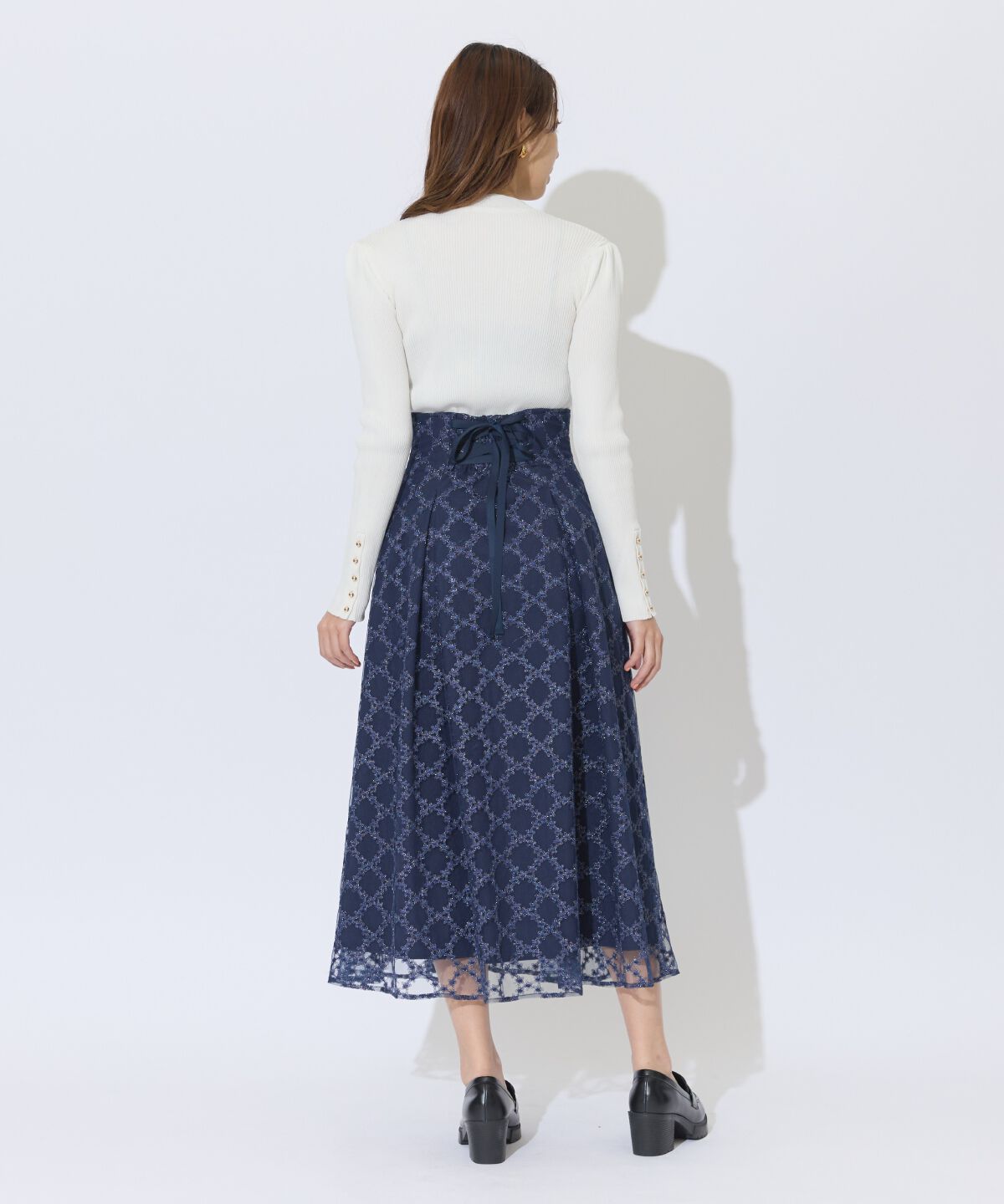 アンドクチュール「ダイヤチュールタックフレアスカート」|フレア|