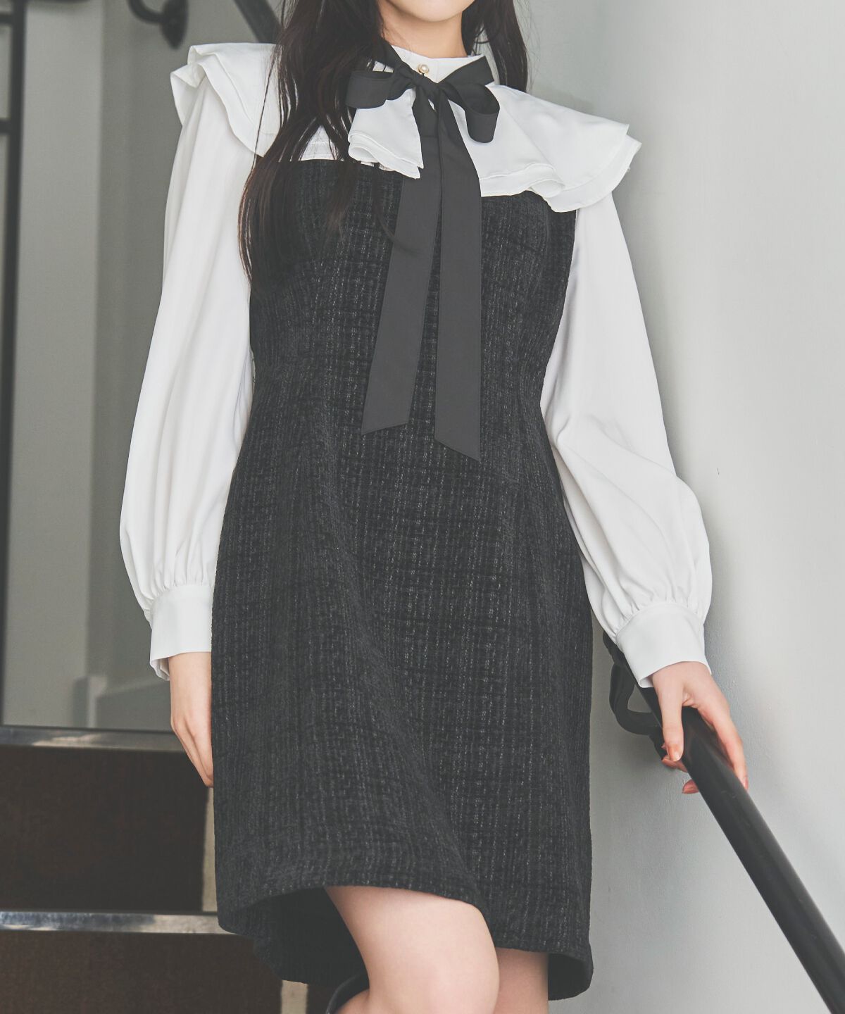 アンドクチュール「ボウタイミニワンピース」|ワンピース|