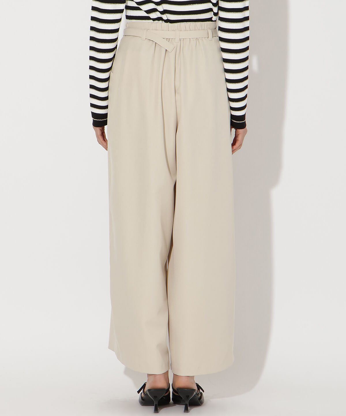 アンドクチュール「ベルト付きタックワイドパンツ」|その他|