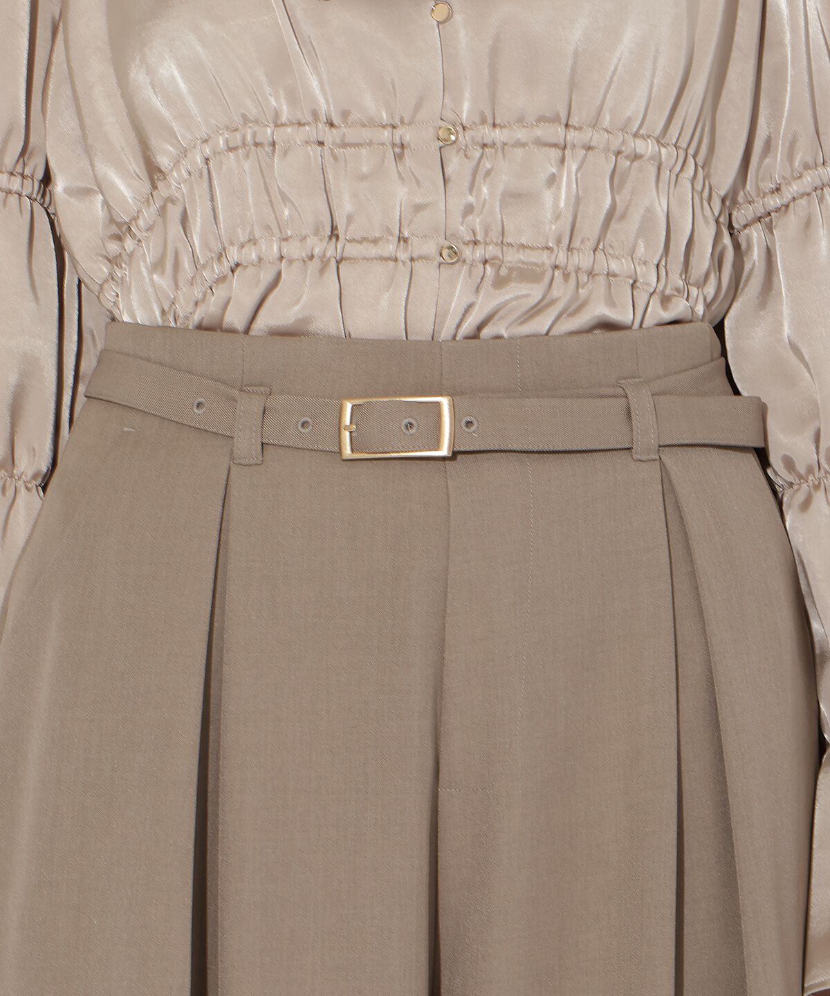 アンドクチュール「ベルト付きタックワイドパンツ」|その他|