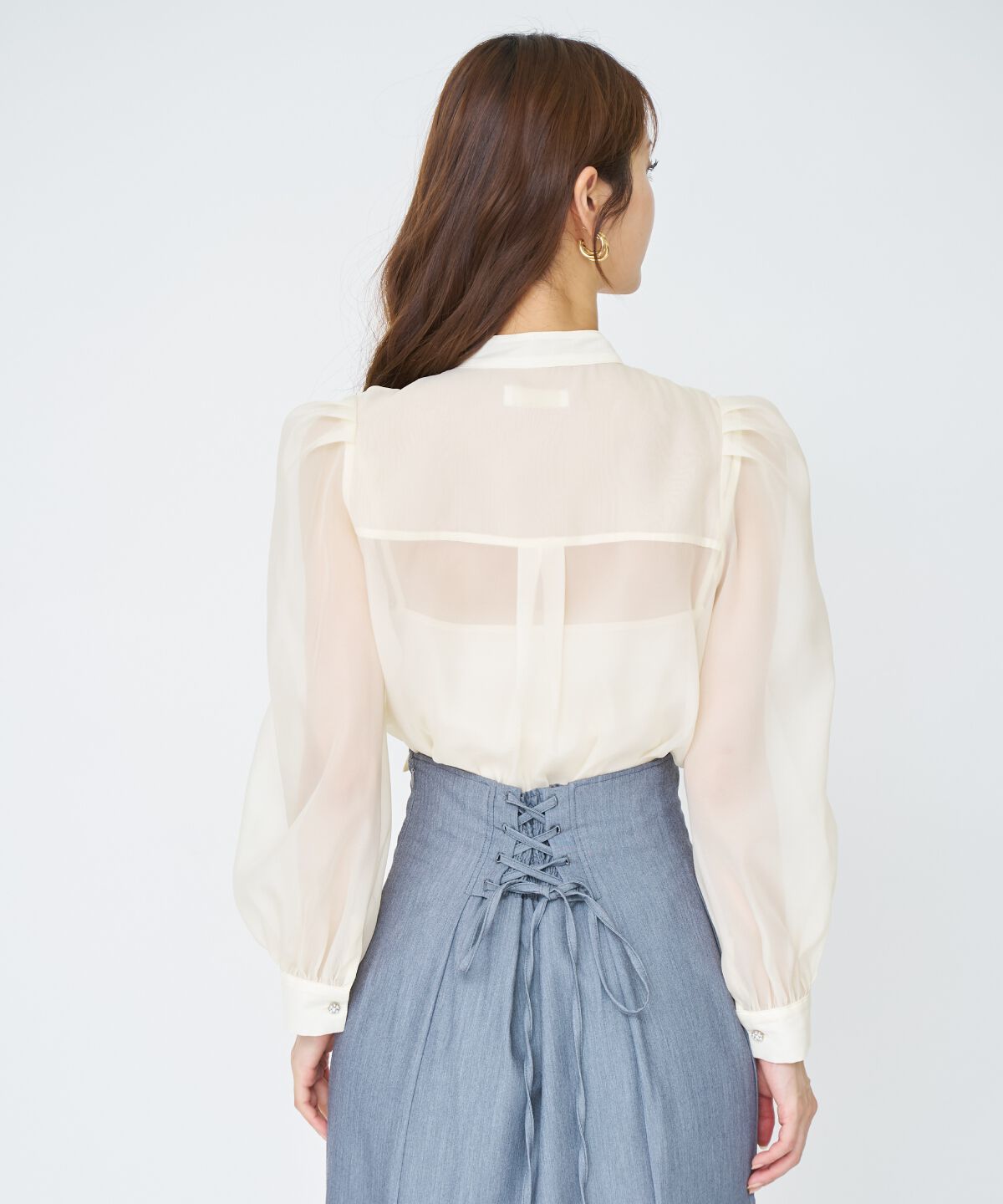 アンドクチュール「シアーボウタイブラウス」|シャツ・ブラウス|