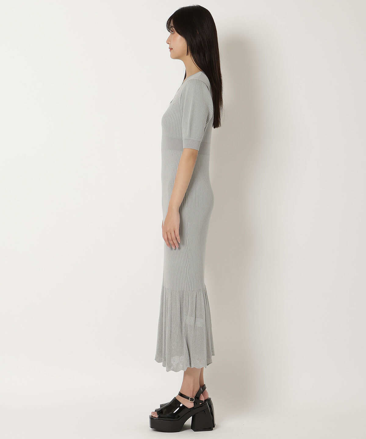 REDYAZEL「レースヘムニットワンピース」|ワンピース|