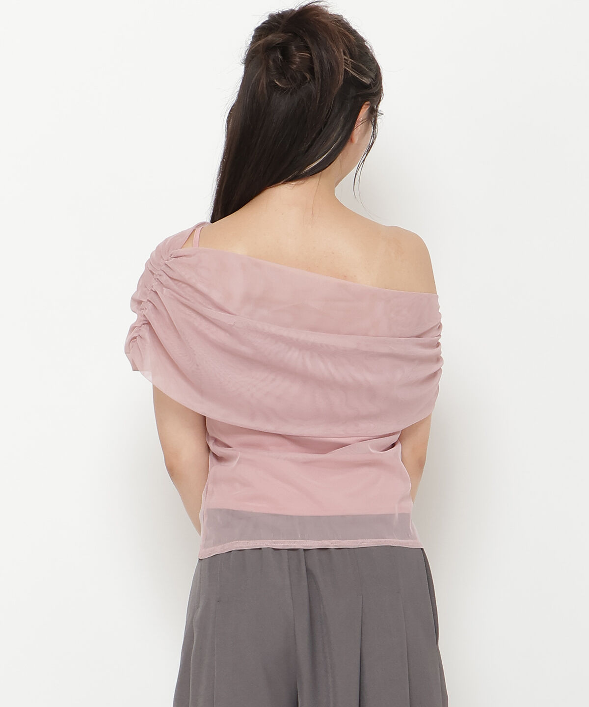 REDYAZEL「アシメドレープチュールトップス」|Tシャツ・カットソー|