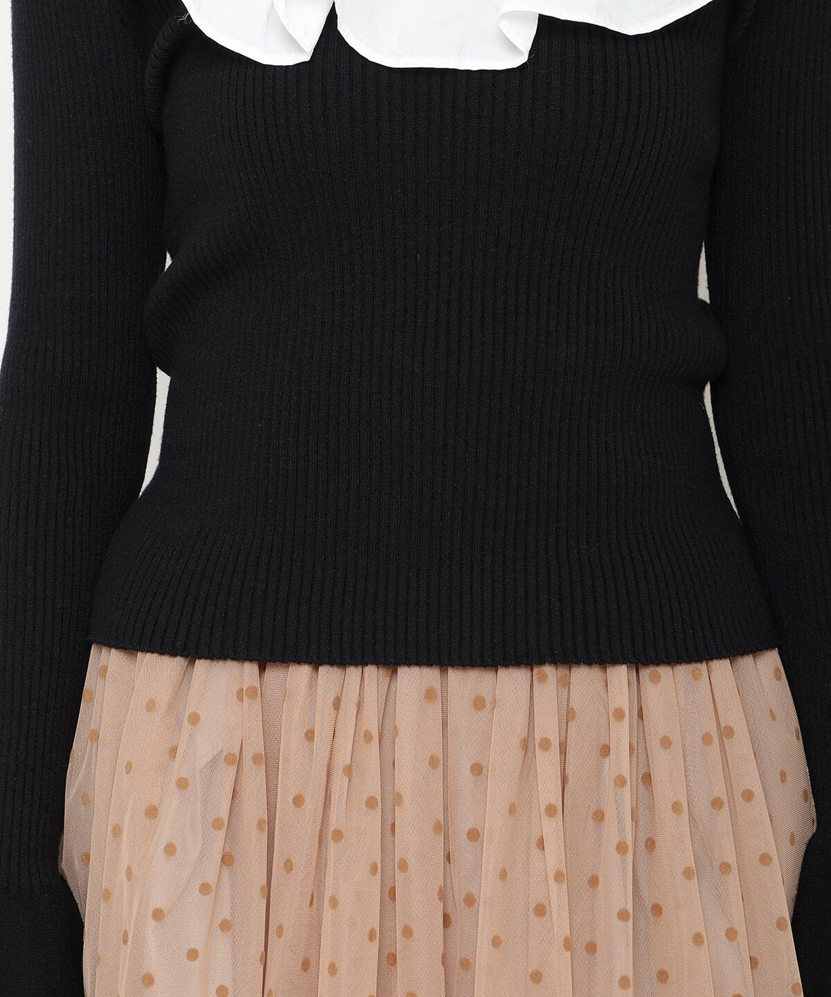 REDYAZEL「フリルドッキングリブニット」|ニット・セーター|