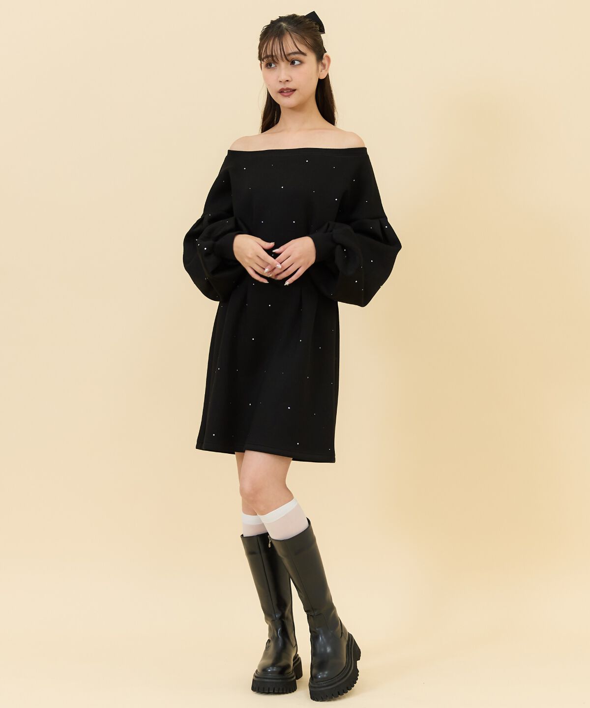 REDYAZEL「ラインストーンミニワンピース」|ワンピース|