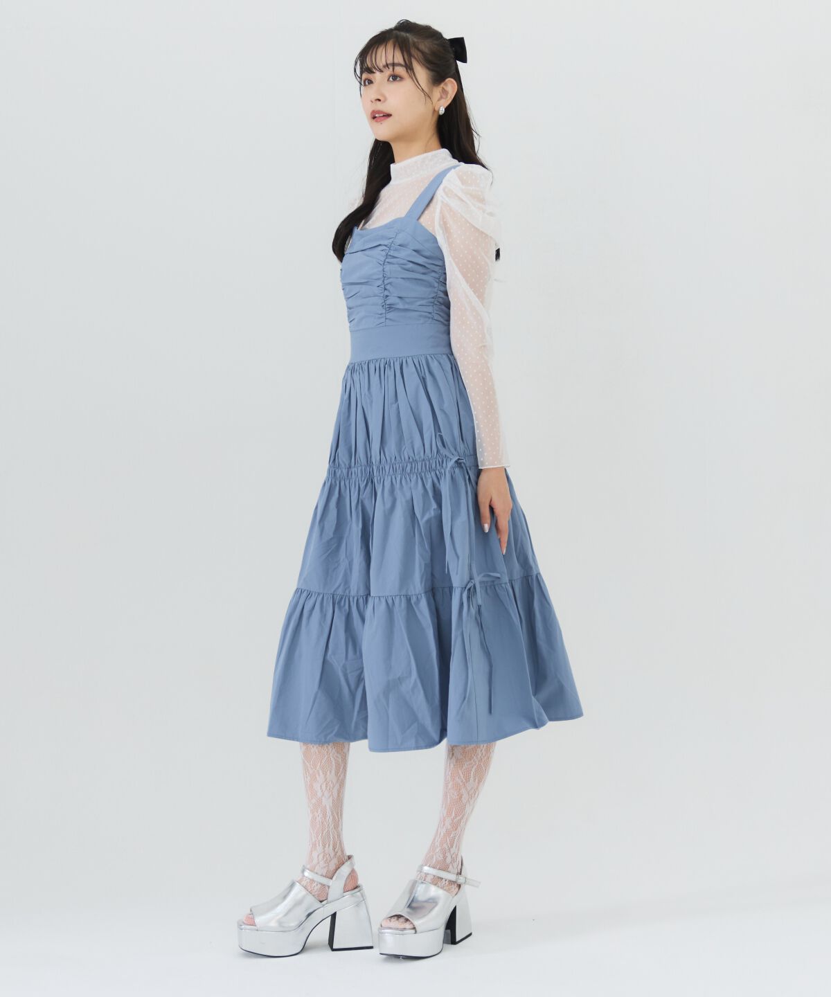 REDYAZEL「シャーリングティアードキャミワンピース」|ワンピース|