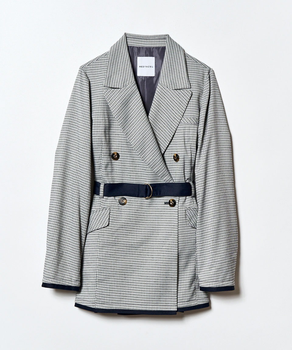 REDYAZEL「グレンチェックダブルジャケット」|テーラードジャケット|