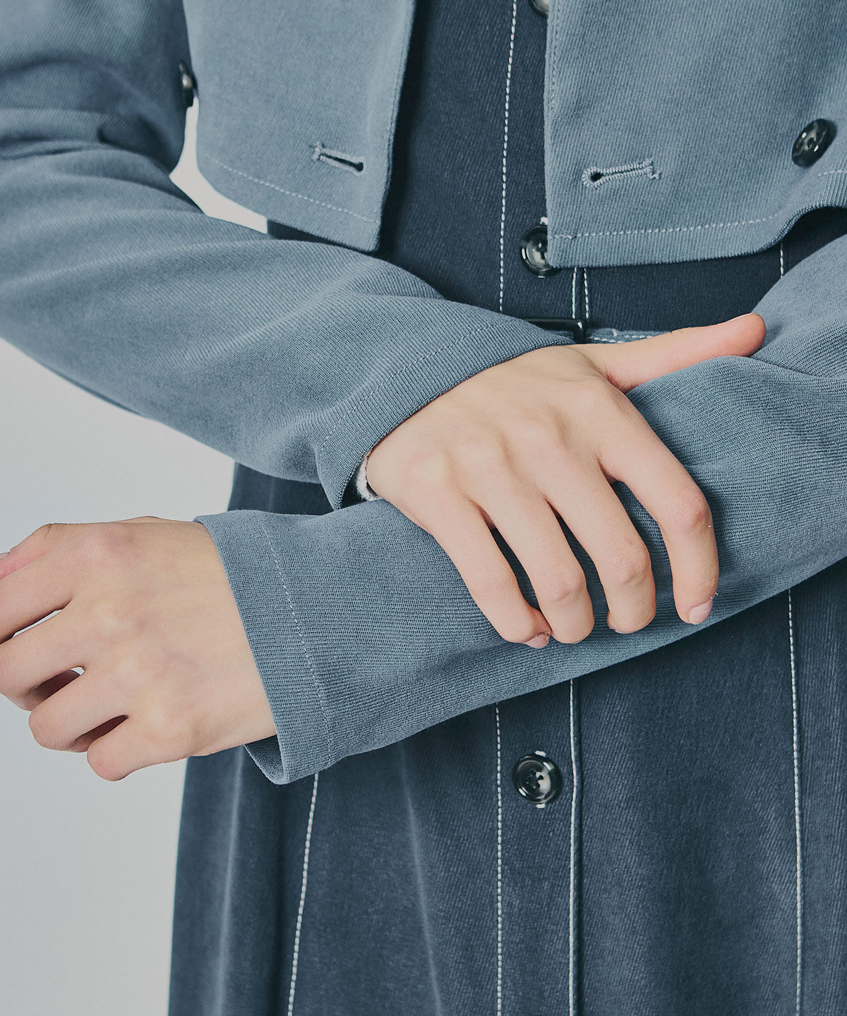 REDYAZEL「スエードライクショートジャケット&times;バイカラーワンピースセットアップ」|ワンピース|