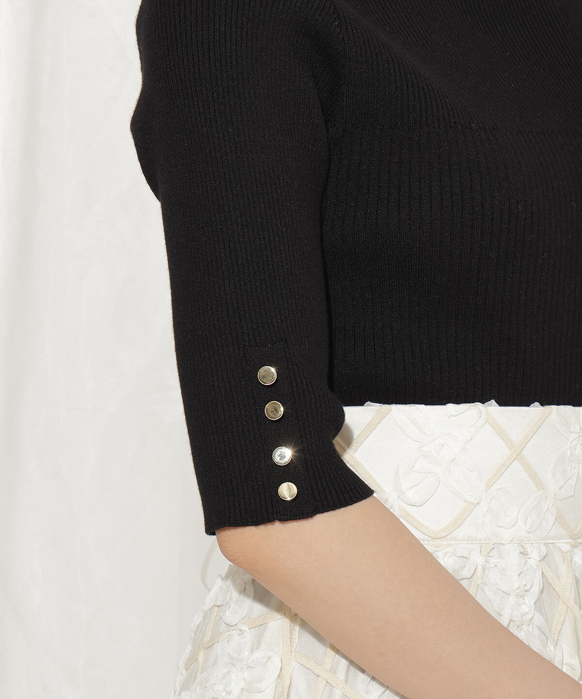 WILLSELECTION「袖口ボタンボトルネックリブニット」|ニット・セーター|