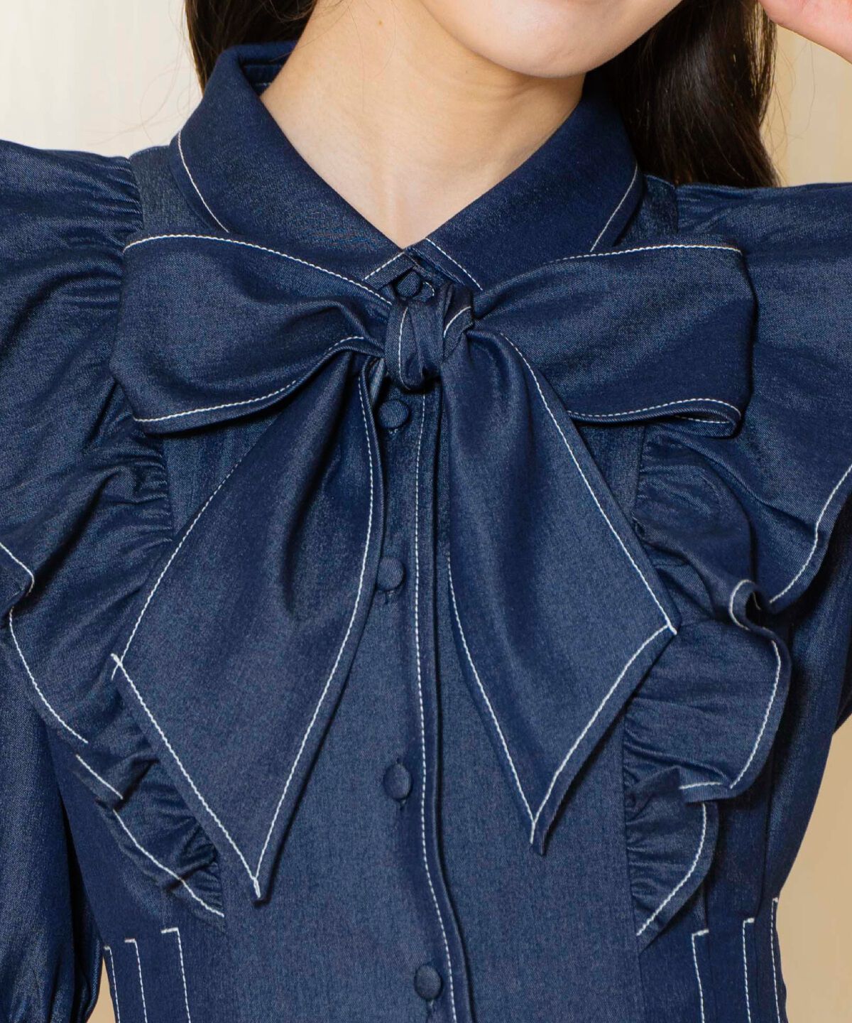 WILLSELECTION「タックウエストフリルシャツワンピース」|ワンピース|