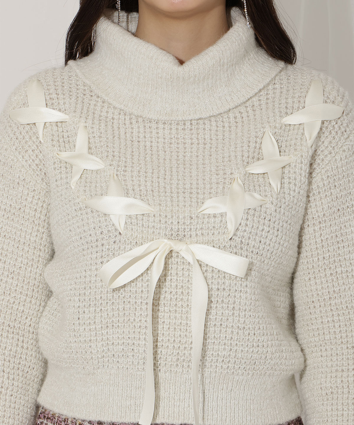 WILLSELECTION「レースアップタートルニット」|ニット・セーター|
