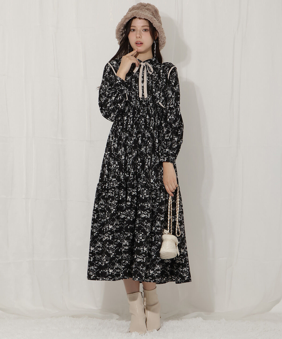 WILLSELECTION「ティアード切り替えパイピングフリルワンピース」|ワンピース|