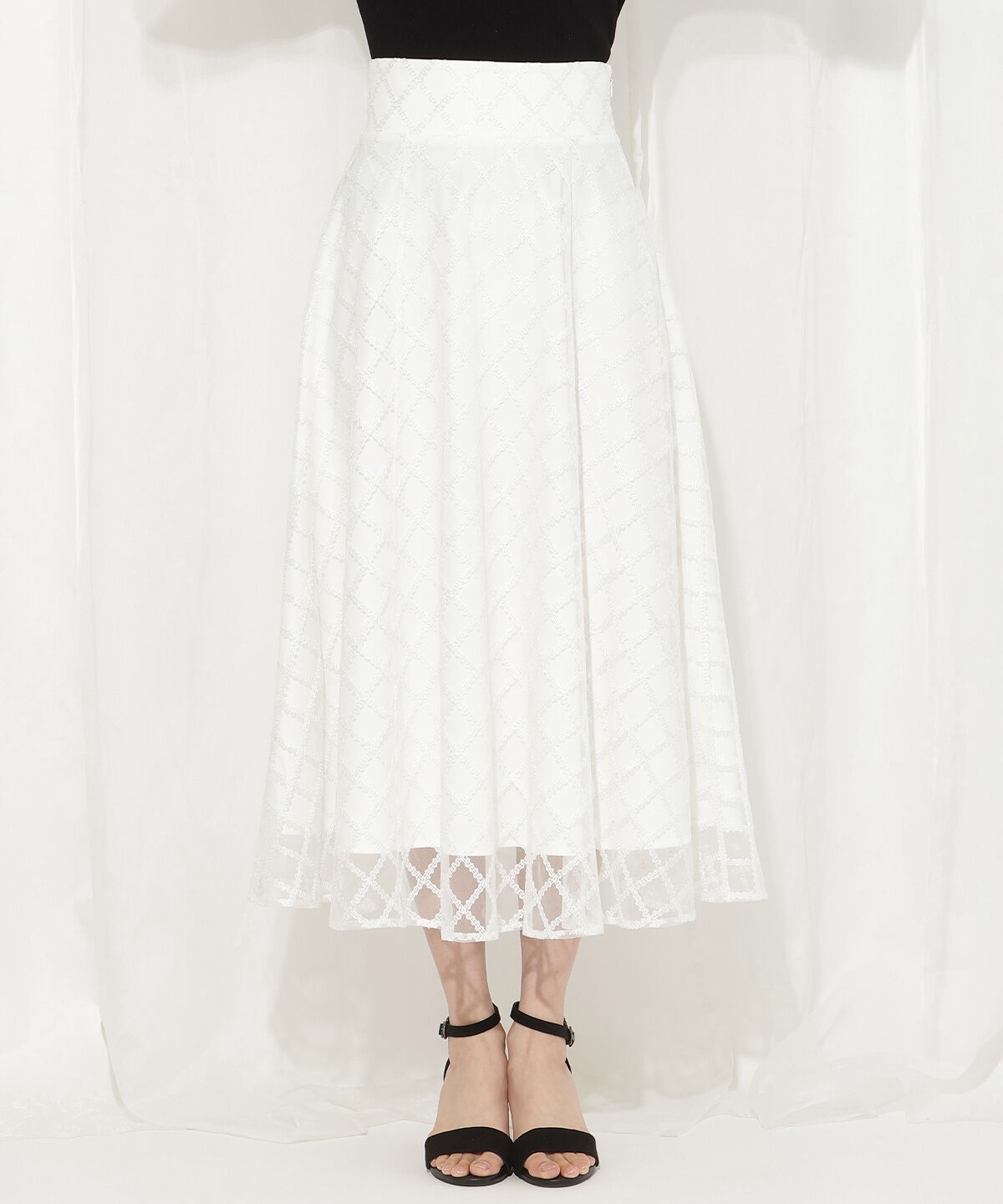 WILLSELECTION「刺繍チュールフレアスカート」|フレア|
